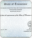 Tennessee PE License